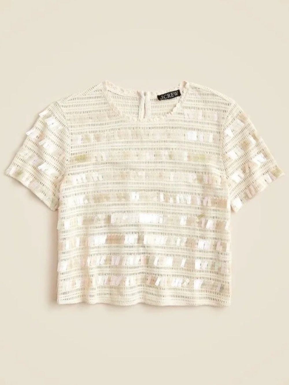 J. Crew Crochet Shirt with Sequins NWT Medium